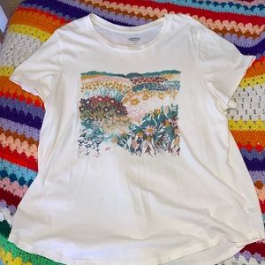 💐 Old Navy Everywear Flower Painting Tee